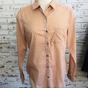 Halogen Blouse Geometric Orange Yellow Diamond